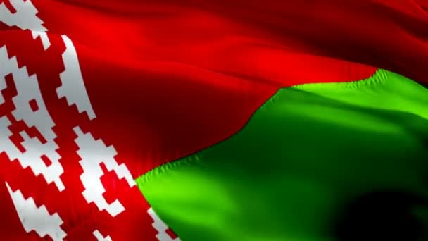Belarus Flag Motion Loop Video Waving Wind Realistic Belorussia Flag — Vídeo de stock