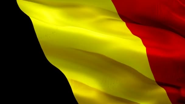 Bélgica Ondeando Bandera Bandera Nacional Belga Ondeando Signo Animación Bucle — Vídeos de Stock