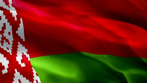 Bielorrusia Bandera Motion Loop Video Ondeando Viento Fondo Realista Bandera — Vídeos de Stock