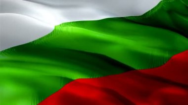 Bulgaristan rüzgarda dalgalanan bir video bayrağı. Gerçekçi Bulgar Bayrağı geçmişi. Bulgaristan Bayrak Döngüsü Kapanışı 1080p Tam HD 1920X1080 görüntü. Bulgaristan AB Avrupa ülkesinin bayrakları / diğer HD bayrakları kullanılabilir