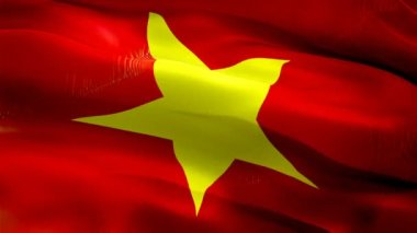 Vietnam bayrağı. Rüzgarda sallanan hareket döngüsü videosu. Gerçekçi Vietnam Bayrağı geçmişi. Vietnam Bayrak Döngüsü Kapanışı 1080p Tam HD 1920X1080 görüntü. Vietnam 'da çekilen görüntüler film ve haber için bayraklar