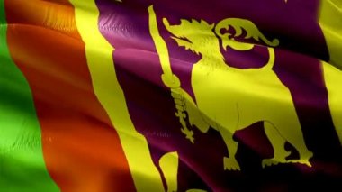 Sri Lanka bayrağı hareketli döngü videosu rüzgarda dalgalanıyor. Gerçekçi Sri Lanka Bayrağı geçmişi. Sri Lanka Bayrak Döngüsü Kapanışı 1080p Tam HD 1920X1080 görüntü. Ulusal 3d Sri Lanka bayrağı dalgalanıyor.