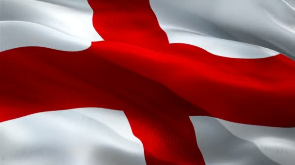 England Flag Motion Loop Video Waving Wind Realistic English Flag — Stockvideo