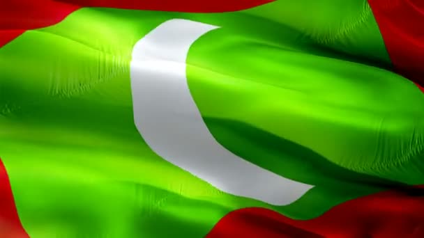 Maldives Waving Flag National Maldive Flag Waving Sign Maldives Seamless — 图库视频影像