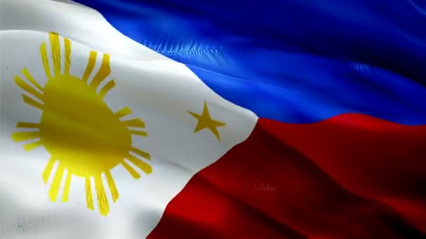 Σημαία Φιλιππίνων Κίνηση Loop Βίντεο Κυματίζει Στον Άνεμο Ρεαλιστική Φιλιππινέζικη — Αρχείο Βίντεο