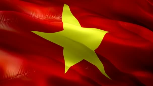 Vietnam Ondeando Bandera Bandera Nacional Vietnamita Ondeando Signo Animación Bucle — Vídeo de stock