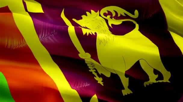 Sri Lanka Flag Closeup 1080P Full 1920X1080 Footage Video Waving — Video Stock