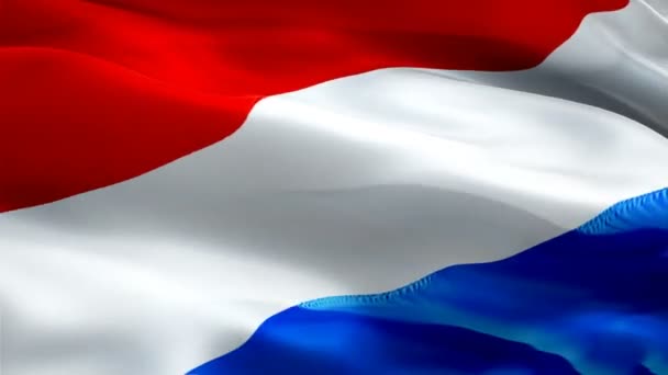 Luxembourg Waving Flag National Luxembourg Flag Waving Sign Luxembourgian Seamless — Video Stock