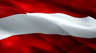 Letonya bayrağı sallıyor. Ulusal 3 boyutlu Letonya bayrağı dalgalanması. Letonya 'nın kusursuz döngü animasyonunun işareti. Letonya bayrağı yüksek çözünürlüklü arka plan. Letonya bayrağı sunum için 1080p Tam HD video