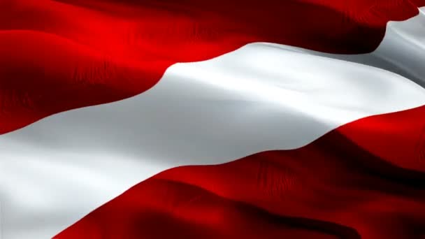 Łotwa Flaga Wideo Macha Wietrze Realistyczna Łotewska Flaga Tle Ryga — Wideo stockowe