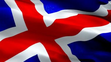 İzlanda dalgalanan bayrak. Ulusal 3d İzlanda bayrak sallayarak. İzlanda sorunsuz döngü animasyon iz. İzlanda bayrağı Hd çözünürlük arka plan. İzlanda bayrağı Closeup 1080p Full Hd video sunum için
