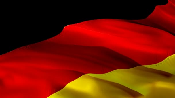 ドイツ手を振る旗 ムトードイツ国旗を振っています ドイツのシームレスなループ アニメーションのサイン ムトードイツ フラグ 解像度背景 ドイツの旗のプレゼンテーションのクローズ アップ 1080 — ストック動画