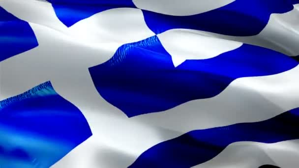 Grecia Sventola Bandiera Nazionale Bandiera Greca Sventola Segno Grecia Senza — Video Stock
