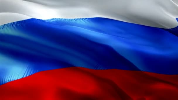 Russian Federation Flag Waving Wind Video Footage Full Realistic Russian — Stock Video