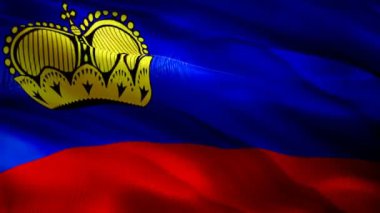 Lihtenştayn bayrağı rüzgarda sallanan hareket döngüsü videosu. Gerçekçi Lihtenştayn Bayrağı geçmişi. Lihtenştayn Bayrak Döngüsü Kapanışı 1080p Tam HD 1920X1080 görüntü