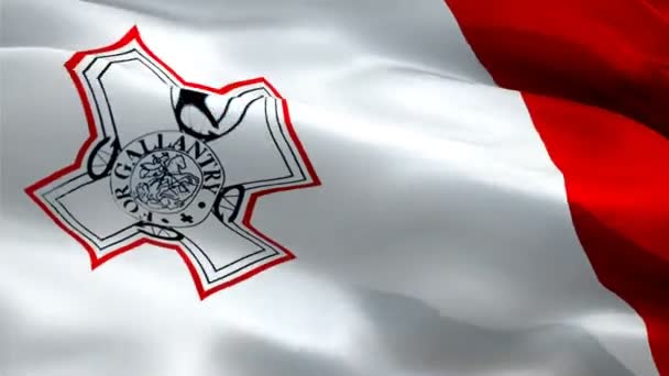 Bandera Malta Motion Loop Video Ondeando Viento Fondo Realista Bandera — Vídeo de stock