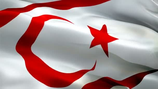 Türkisch Zyprische Flagge Nahaufnahme 1080P Full 1920X1080 Footage Video Wind — Stockvideo