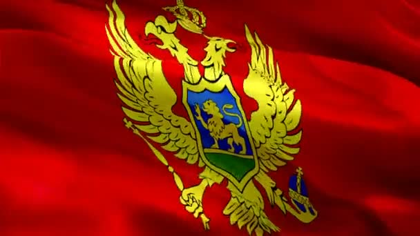 Montenegro Agitando Bandeira Bandeira Nacional Montenegrin Acenando Sinal Montenegro Ilha — Vídeo de Stock