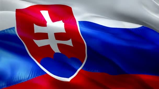 Slovakia Waving Flag National Slovakian Flag Waving Sign Slovakia Seamless — Vídeo de Stock