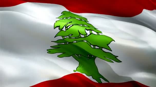 Lebanon Waving Flag National Lebanese Flag Waving Sign Lebanon Seamless — Stock Video