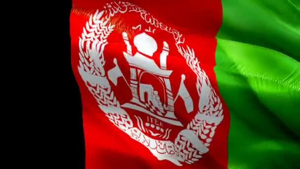 Afganistán Ondeando Bandera Bandera Nacional Afgana Ondeando Signo Animación Bucle — Vídeos de Stock