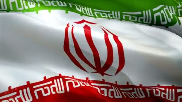 Iranian Flag Closeup 1080P Full 1920X1080 Footage Video Waving Wind — Video Stock