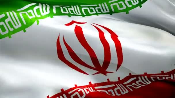 Iran Flag Wave Loop Waving Wind Realistic Iranian Flag Background — Stockvideo