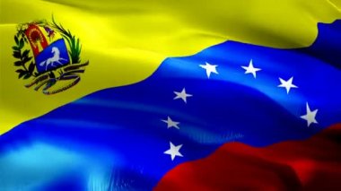 Venezuela bayrağı. Rüzgarda sallanan hareket döngüsü videosu. Gerçekçi Venezuela Bayrağı geçmişi. Venezuela Bayrak Döngüsü Kapanışı 1080p Tam HD 1920X1080 görüntü. Venezuela Güney Amerika Ülke Videoları