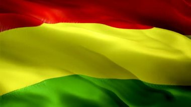 Bolivya bayrağı sallıyor. Ulusal 3 boyutlu Bolivya bayrağı dalgalanıyor. Bolivya 'nın kusursuz döngü animasyonunun işareti. Bolivya bayrağı yüksek çözünürlüklü arka plan. Sunum için Bolivya bayrağı 1080p Tam HD video
