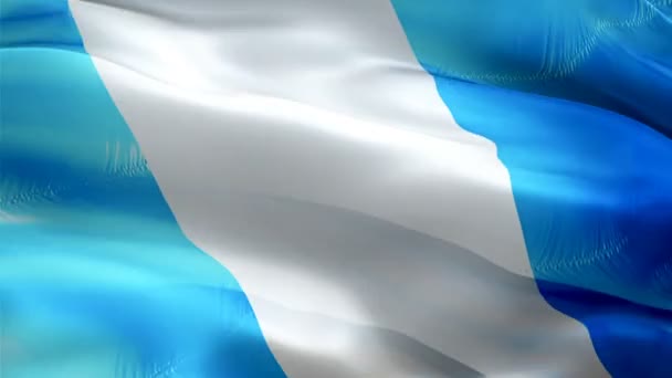 Guatemala Mengibarkan Bendera Bendera Guatemala Nasional Melambai Tanda Guatemala Perancis — Stok Video