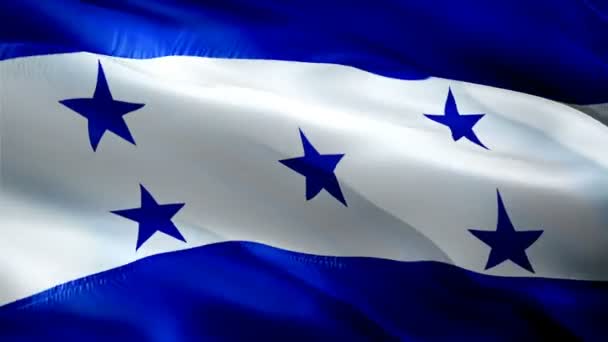Honduras Flagga Rörelse Loop Video Vinkar Vinden Realistisk Honduransk Flagga — Stockvideo