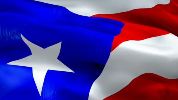 Porto Riko Bayrağı Dalgalanıyor Ulusal Birleşik Devletler Bayrağı Dalgalanıyor Abd — Stok video