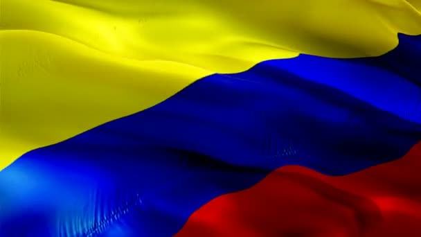 Colombia Zwaait Met Vlag Nationale Colombiaanse Vlag Wapperend Teken Van — Stockvideo
