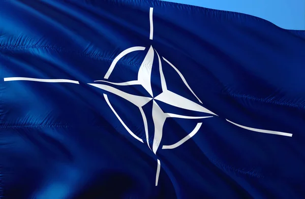 Прапор Нато National Render North Atlantic Treaty Organization Ознака Військового — стокове фото