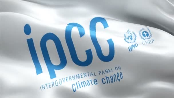 Ipccロゴ 気候変動に関する政府間パネルのロゴが振っている Ipccのシームレスなアニメーションの兆候 気候変動に関する政府間パネルHd背景 ニューヨーク 2021年7月4日 — ストック動画