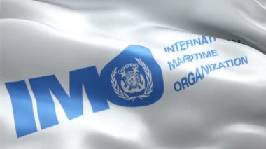 Uluslararası Denizcilik Örgütü logosu. Ulusal 3D IMO logosu. Uluslararası Denizcilik Örgütü 'nün kusursuz bir animasyon işareti. IMO bayrağı HD Arkaplan - New York, 4 Temmuz 2021