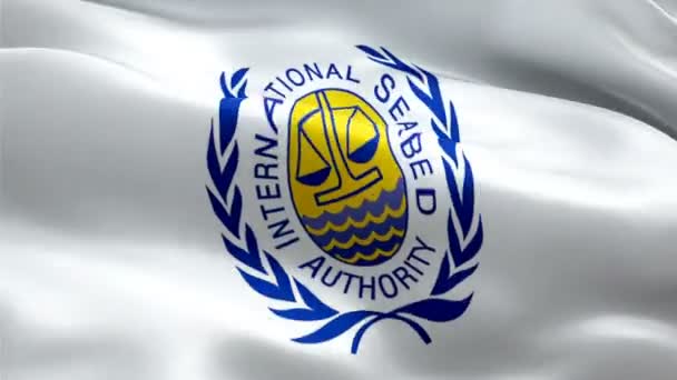 Logótipo Isa Logotipo Nacional International Seabed Authority Acenando Sinal Animação — Vídeo de Stock