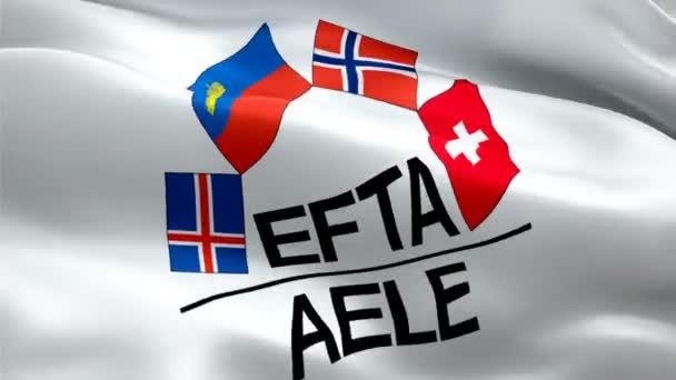 Efta Logo National European Free Trade Association Logo Waving Sign — Stock Video