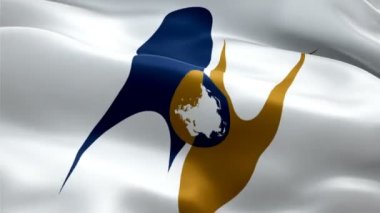EAEC veya EurAsEC logosu. Ulusal 3d Avrasya Ekonomik Topluluğu logosu el sallıyor. EAEC veya EurAsEC 'in kusursuz animasyon işareti. Avrasya Ekonomik Topluluğu bayrağı HD Arkaplan - New York, 4 Temmuz 2021