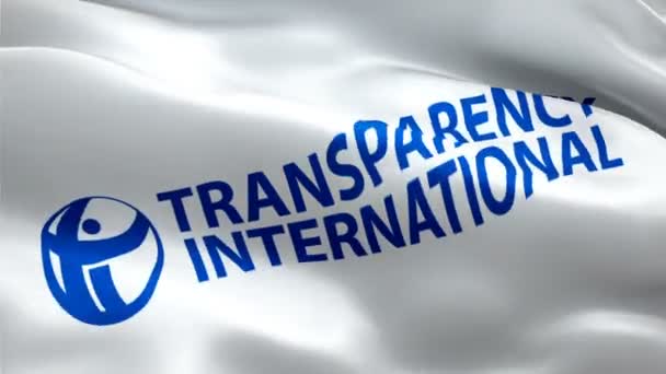 Logo National Transparency International Logo Waving Sign Seamless Animation Transparency — Stock Video