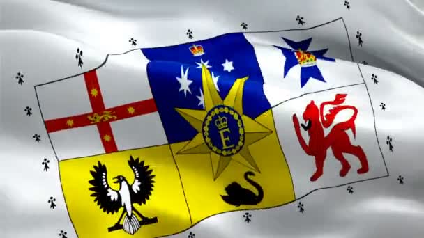 Australijska Flaga Logo Królowej Elżbiety National Royal Standard Australia Machanie — Wideo stockowe