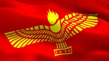 Arameans 4 yıldızlı logo. Ulusal 3d Suriye 'nin Arap logosu el sallıyor. Arabistan 'ın işareti dört yıldızlı kusursuz bir animasyon. Suriye Arap bayrağı HD Arka plan - New York, 4 Temmuz 2021