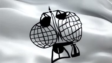 IUPAC logosu. Ulusal 3d Uluslararası Saf ve Uygulamalı Kimya Birliği logosu el sallıyor. IUPAC kusursuz animasyon işareti. Uluslararası Saf ve Uygulamalı Kimya Birliği bayrağı HD Arkaplan - New York, 4 Temmuz 2021
