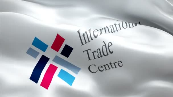 Logotipo Itc Logotipo Centro Nacional Comércio Internacional Acenando Sinal Animação — Vídeo de Stock