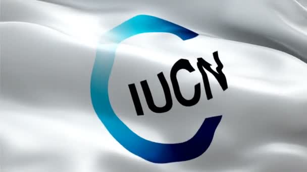 Iucn标志 National International Union Conservation Nature Logo Waving 自然保护联盟无缝动画的标志 国际自然及自然资源保护联盟旗帜Hd — 图库视频影像