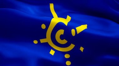 CEFTA logosu. Ulusal 3d Orta Avrupa Serbest Ticaret Anlaşması logosu el sallıyor. CEFTA kusursuz animasyon işareti. Orta Avrupa Serbest Ticaret Anlaşması bayrağı HD Arkaplan - New York, 4 Temmuz 2021