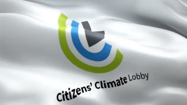 CCL logosu. Ulusal 3d Vatandaşlar İklim Lobisi logosu sallanıyor. CCL kusursuz animasyon işareti. Vatandaşlar İklim Lobisi bayrağı HD Arkaplan - New York, 4 Temmuz 2021