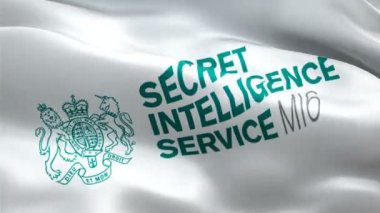 MI6 logosu. Ulusal 3 boyutlu İngiliz İstihbarat Teşkilatı ve Gizli İstihbarat Teşkilatı logosu el sallıyor. MI6 'in kusursuz bir animasyon işareti. Gizli İstihbarat Teşkilatı bayrağı HD Özgeçmişi - New York, 4 Temmuz 2021
