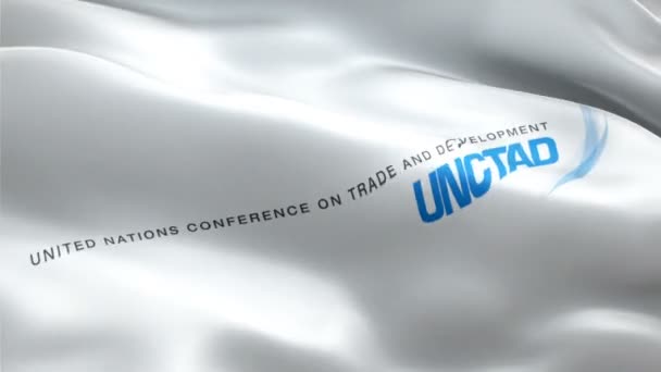 Unctad Logo National United Nations Conference Trade Development Logo Waving — Stock Video