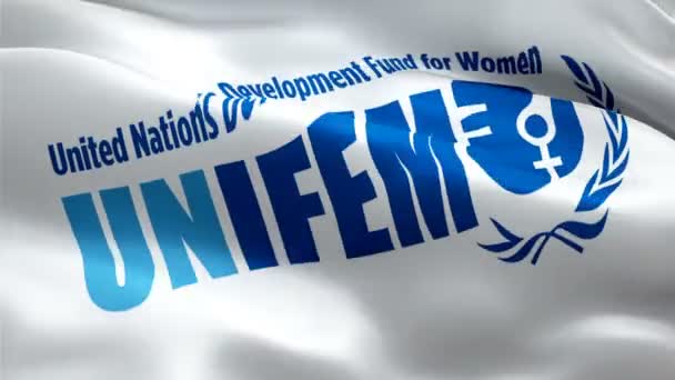 Logo Unifem National United Nations Development Fund Women Logo Waving — Video Stock